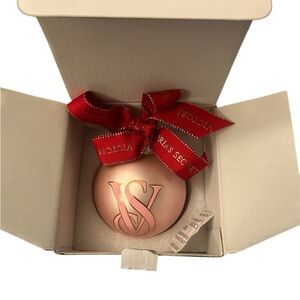 Victoria's Secret Pink Ornament with Red Ribbon